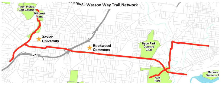 Image showing the route of Wasson Way Bike Trail