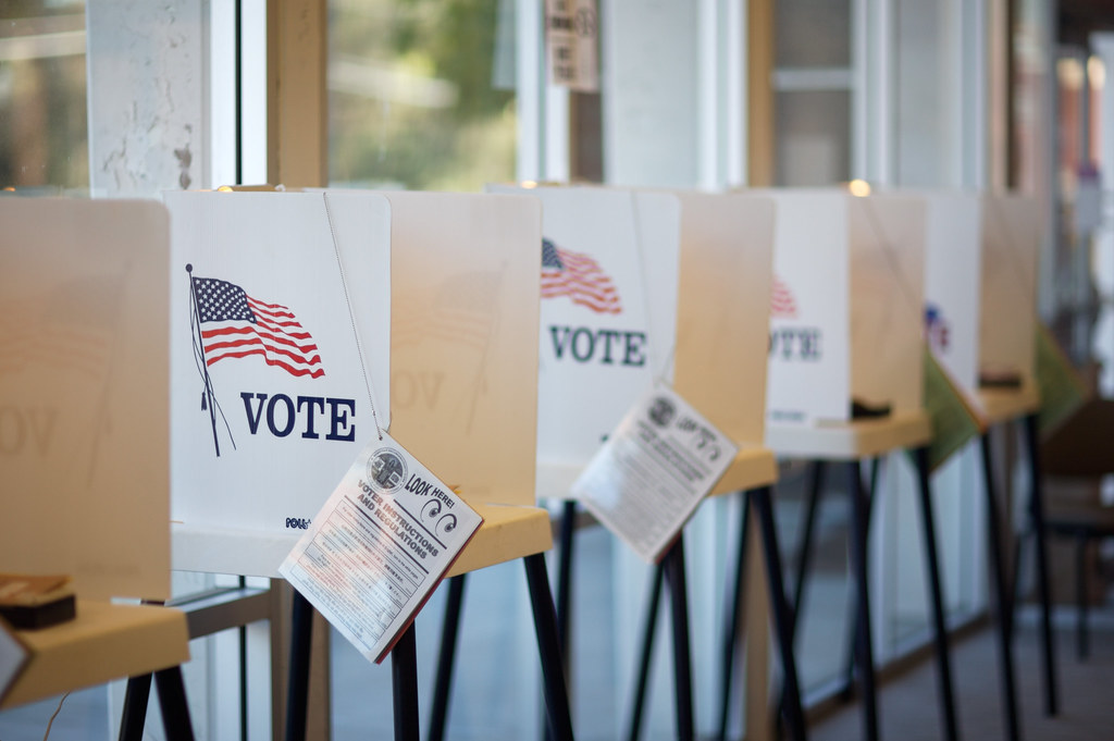 Image of voting booths, which will decide the Norwood Ohio elections